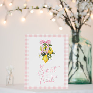 La Dolce Vita Lemon Pink Bow Baby Shower Foam Board
