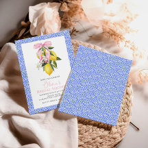 La Dolce Vita Lemon Pink Bow Bridal Shower