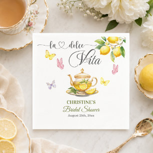 La Dolce Vita Lemon Teapot Bridal Shower Napkins