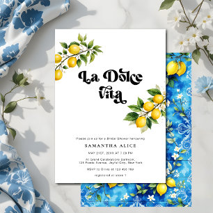 La Dolce Vita Lemon Theme Italian Bridal Shower Invitation