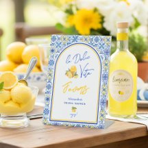 La Dolce Vita Lemon Tile Bridal Shower Favor