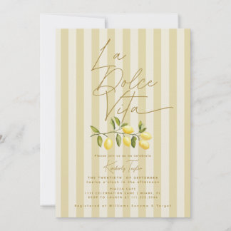 La Dolce Vita Lemons Italian Bridal Shower Invitation