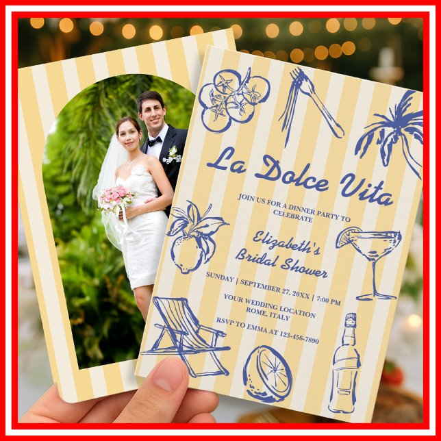 La Dolce Vita Lemons Italian Bridal Shower PHOTO Invitation (Creator Uploaded)