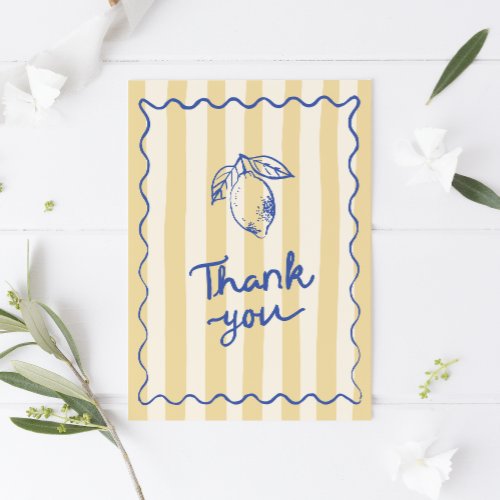 La Dolce Vita Lemons Italian Bridal Shower Thank You Card