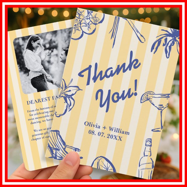La Dolce Vita Lemons Italian Bridal Shower Thank You Card (Creator Uploaded)