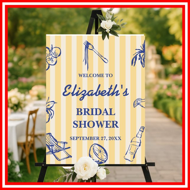 La Dolce Vita Lemons Italian Bridal Shower Welcome Foam Board (Creator Uploaded)