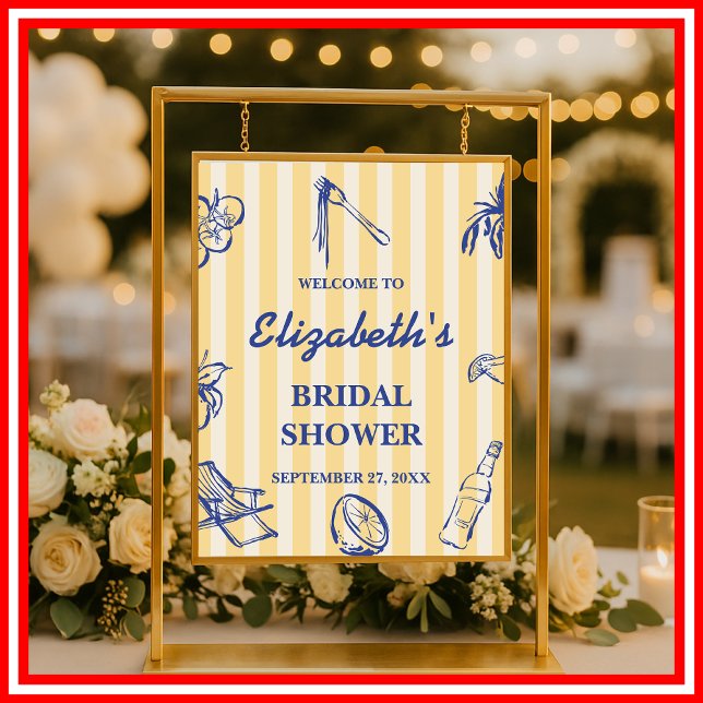 La Dolce Vita Lemons Italian Bridal Shower Welcome Poster (Creator Uploaded)