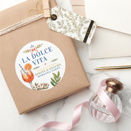 La Dolce Vita Mahjong Spritz & Stacks Classic Round Sticker