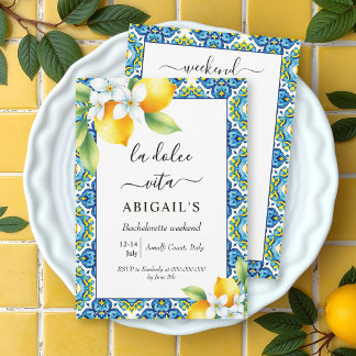 La Dolce Vita Mediterranean bachelorette weekend Invitation