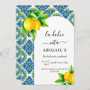 La Dolce Vita Mediterranean bachelorette weekend Invitation
