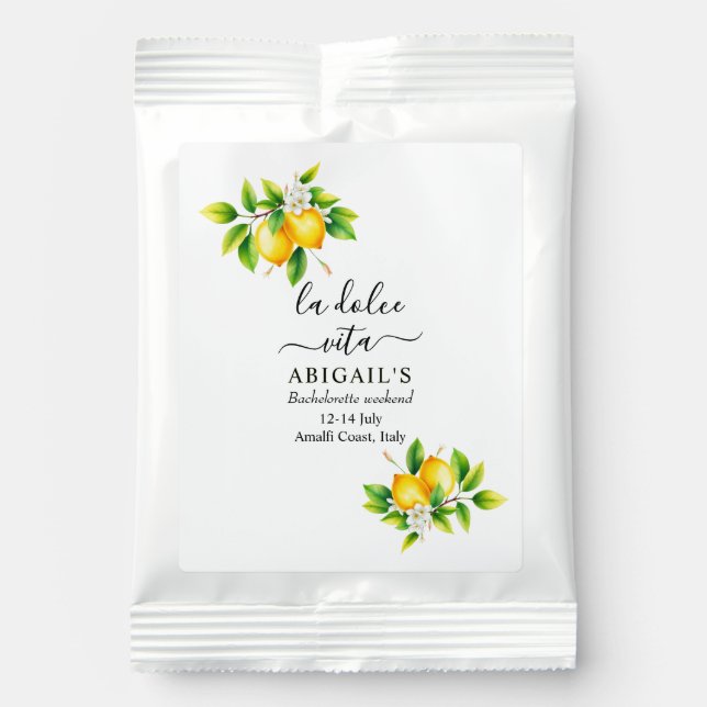 La Dolce Vita Mediterranean bachelorette weekend Lemonade Drink Mix (Front)