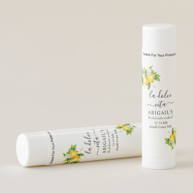 La Dolce Vita Mediterranean bachelorette weekend Lip Balm (Front)