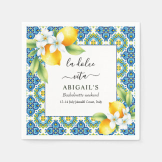  La Dolce Vita Mediterranean bachelorette weekend Napkins