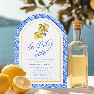 La Dolce Vita Mediterranean Bridal Shower Invitation