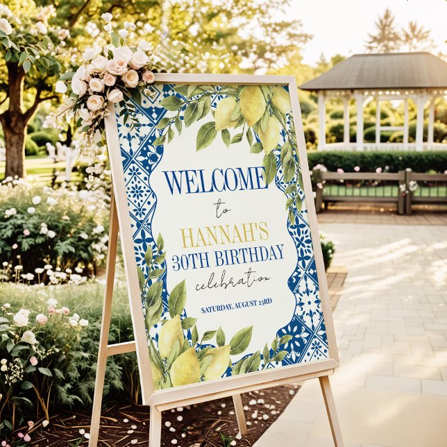 La Dolce Vita Mediterranean Italian Lemon Birthday Poster (Creator Uploaded)