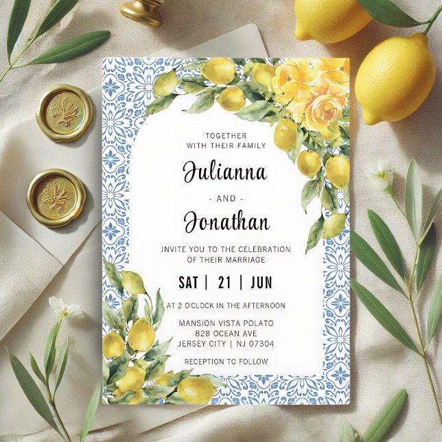 La Dolce Vita - Mediterranean Italian Lemon Weddin Invitation (Creator Uploaded)