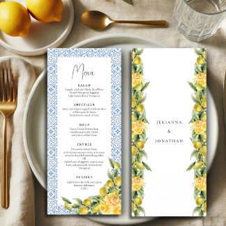 La Dolce Vita Mediterranean Italian Lemon Wedding Menu