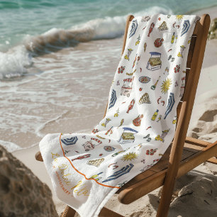 La Dolce Vita Mediterranean Italian Monogram Beach Towel