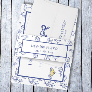 La Dolce Vita mediterranean lemons Invitation Belly Band