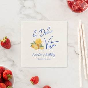 La Dolce Vita Mediterranean Summer Birthday Party Napkins