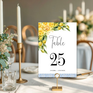 La Dolce Vita - Mediterranean Wedding Table Number