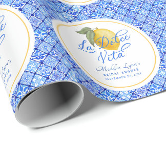 La Dolce Vita Personalized Bridal Shower Wrapping Paper