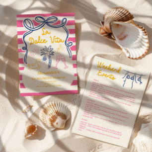 La Dolce Vita Poolside Bachelorette Weekend Invitation