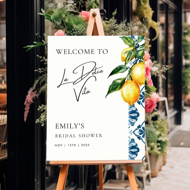 La Dolce Vita Positano Bridal Shower Welcome Sign (Creator Uploaded)