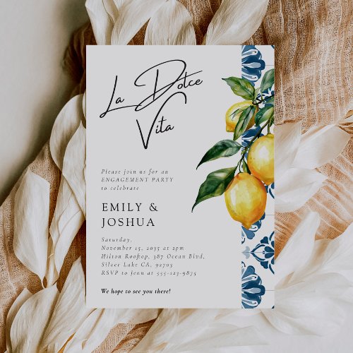 La Dolce Vita Positano Italian Engagement Party Invitation