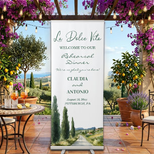 La Dolce Vita Rehearsal Dinner Welcome Retractable Banner