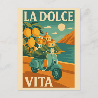La Dolce Vita – Retro Italian Coast Travel Holiday Postcard