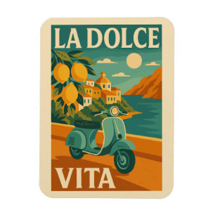 La Dolce Vita – Retro Italian Coast Travel Magnet