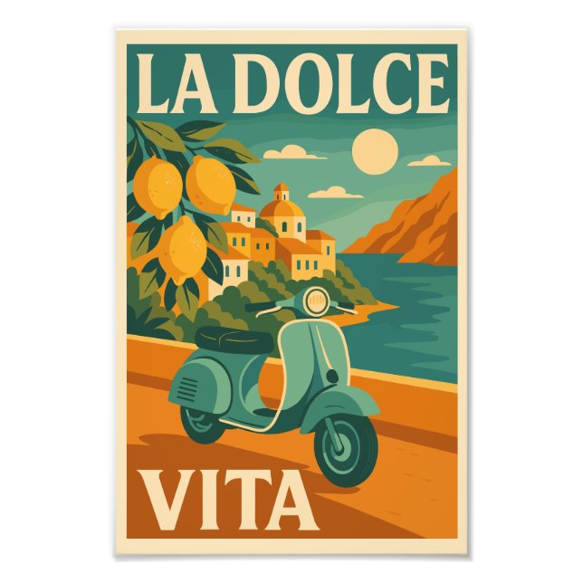 La Dolce Vita – Retro Italian Coast Travel Poster (Front)