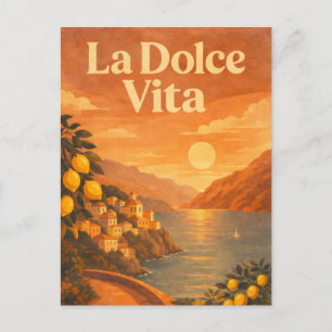 La Dolce Vita – Retro Italian Coast Travel Poster Holiday Postcard