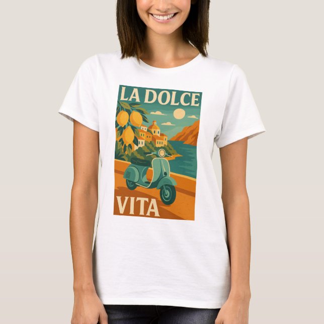 La Dolce Vita – Retro Italian Coast Travel T-Shirt (Front)