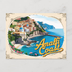 La Dolce Vita Retro: Vintage Amalfi Coast Postcard
