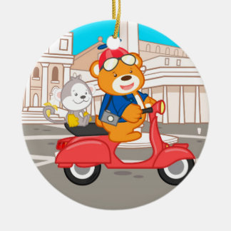 La Dolce Vita Romana - Nano Bear & Junior Monkey Ceramic Ornament