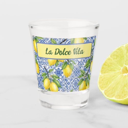La Dolce Vita Sicilian Lemon, Maiolica Tile Shot Glass