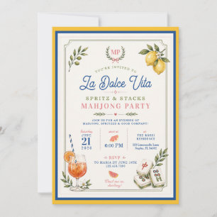 La Dolce Vita Spritz & Stacks Amalfi Mahjong Invitation