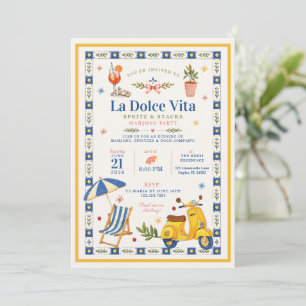 La Dolce Vita Spritz & Stacks Mahjong Party Invitation