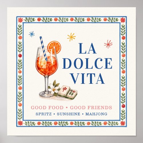 La Dolce Vita Spritz & Stacks Signage Poster