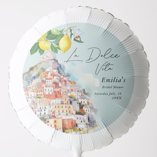 La Dolce Vita Summer Italian Bridal Shower  Balloon (Front)