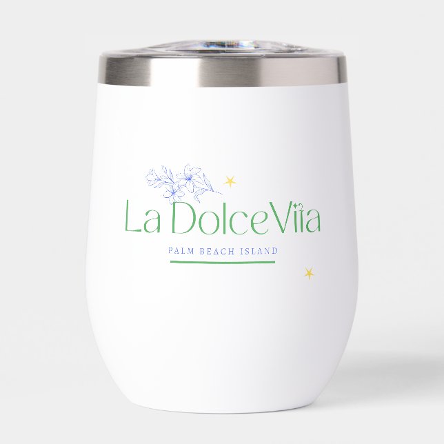 La Dolce Vita, Summer, Italian Summer, Vacation Thermal Wine Tumbler (Front)