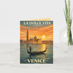 La Dolce Vita - Venice Vintage Travel Poster Invitation