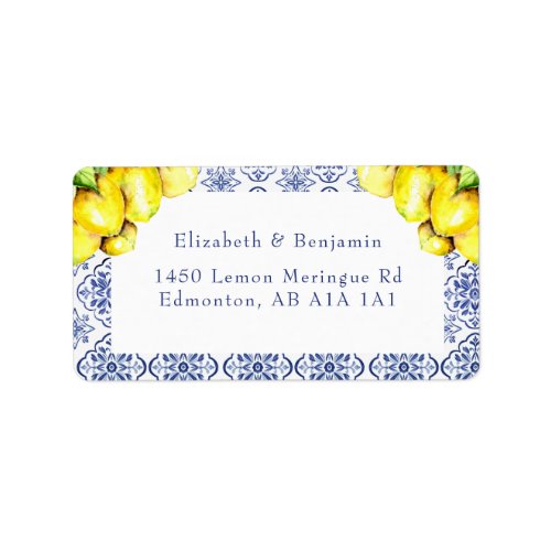 La Dolce Vita Wedding Italian Lemon Mediterranean Label