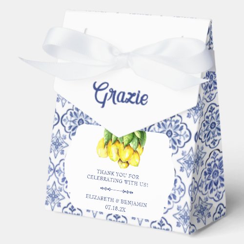La Dolce Vita Wedding Mediterranean Blue Lemons Favor Boxes