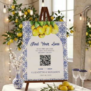 La Dolce Vita Wedding Seating Chart QR Code Foam Board