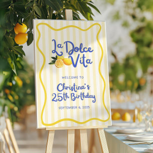 La Dolce Vita Welcome Sign Template, Lemon Citrus 