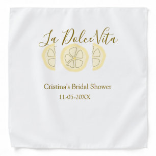 La Dolce Vita yellow lemon bridal shower pastel bo Bandana