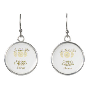 La Dolce Vita yellow lemon bridal shower pastel bo Earrings